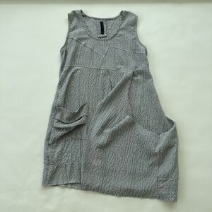 Gershon Bram Womens Lagenlook Dress Asymmetrical Art To Wear Medium Stripes